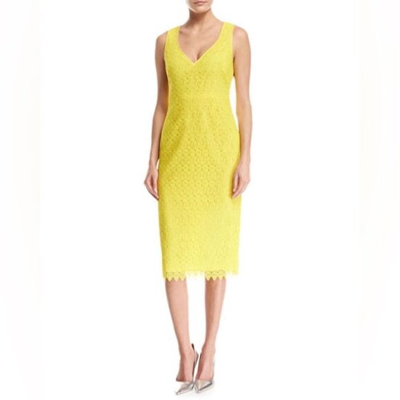 Diane Von Furstenberg Yellow Midi Sheath Dress size 0 - Picture 12 of 12